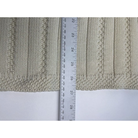 LL Bean Cable Knit 100% Cotton Pullover Sweater Womens Small Made in Scotland - Picture 8 of 12